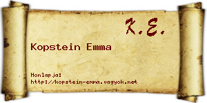 Kopstein Emma névjegykártya